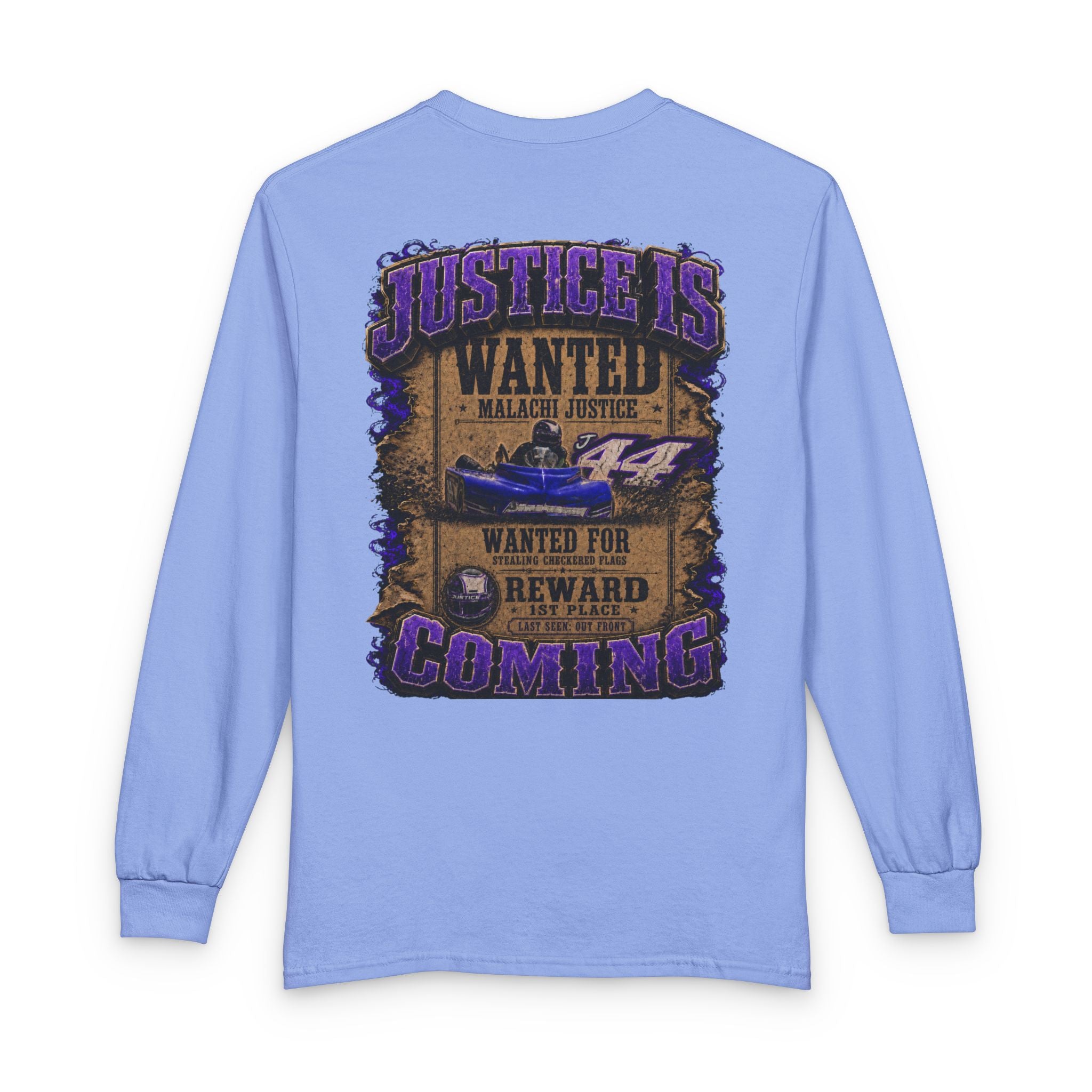 Malachi Justice — "Justice Is Coming" Adult Long Sleeve Tee