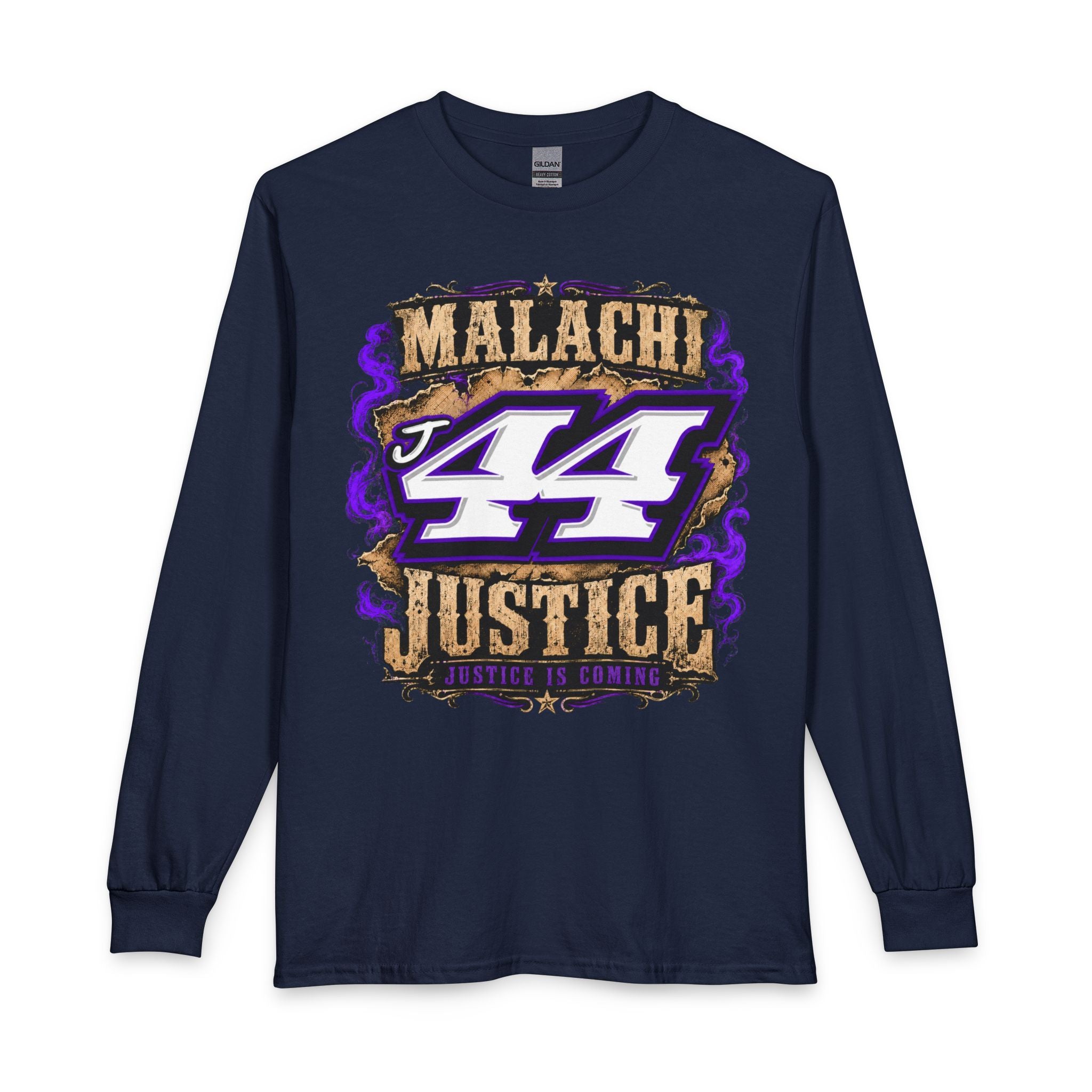 Malachi Justice — "Justice Is Coming" Adult Long Sleeve Tee