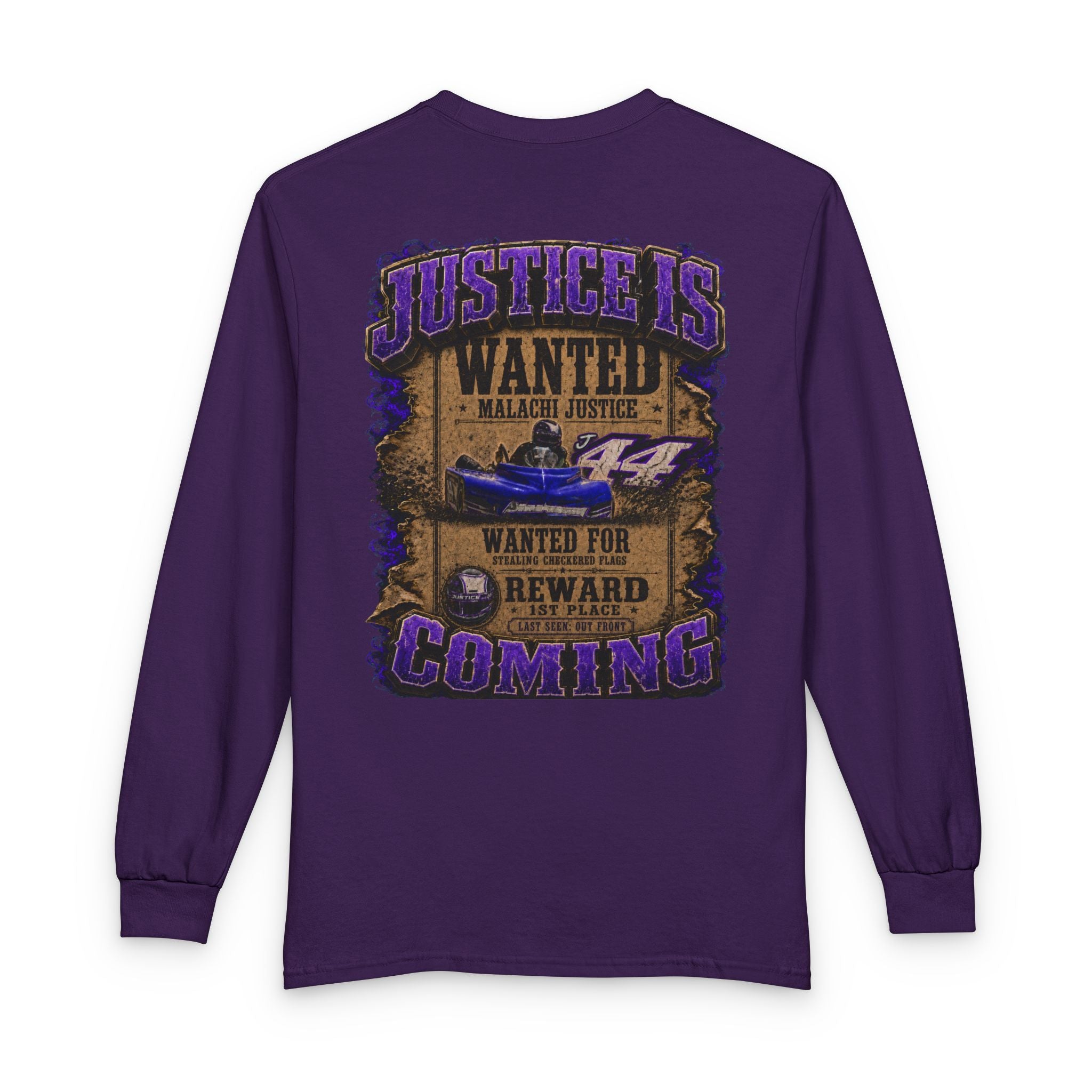 Malachi Justice — "Justice Is Coming" Adult Long Sleeve Tee