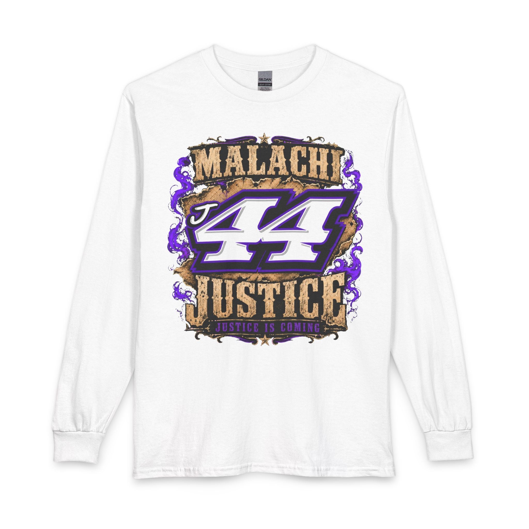 Malachi Justice — "Justice Is Coming" Adult Long Sleeve Tee