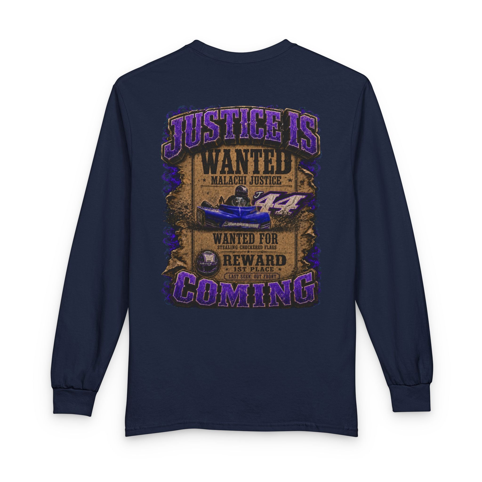 Malachi Justice — "Justice Is Coming" Adult Long Sleeve Tee