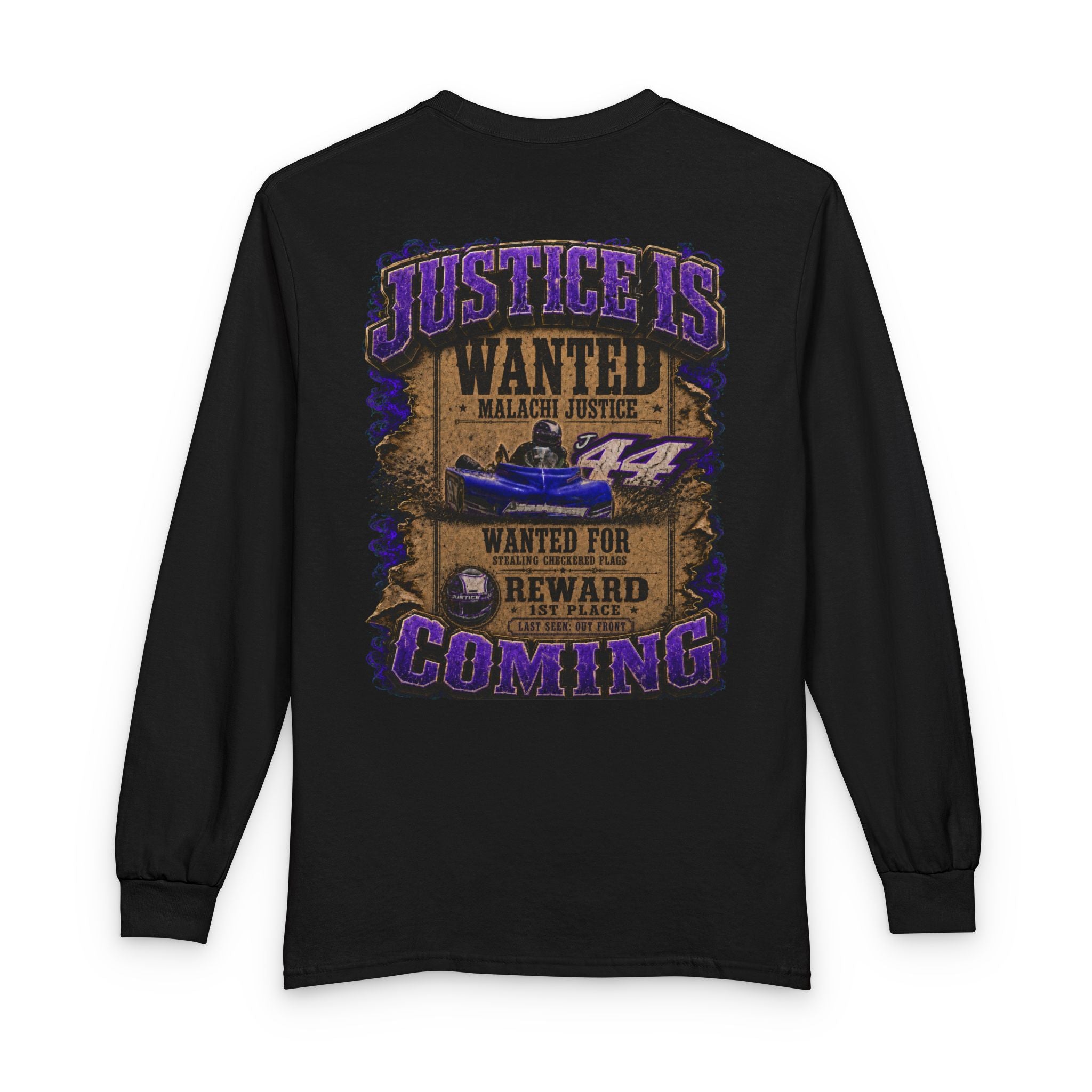 Malachi Justice — "Justice Is Coming" Adult Long Sleeve Tee